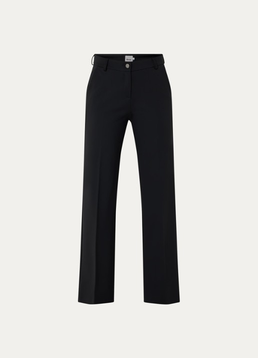 BRAX High waist wide fit pantalon met persplooi - voorkant 3 zwart