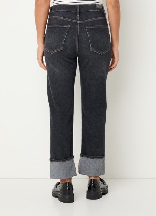 BRAX Madison high waist straight fit cropped jeans met steekzakken - achterkant zwart