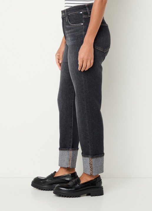 BRAX Madison high waist straight fit cropped jeans met steekzakken - detail 5 zwart