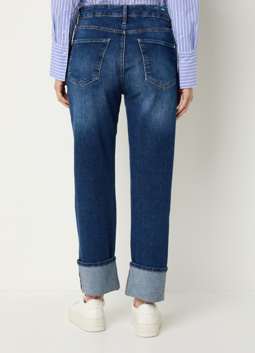 BRAX Madison high waist straight fit cropped jeans met steekzakken - achterkant 5 indigo