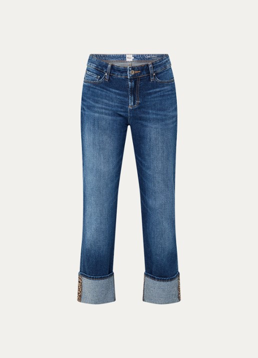 BRAX Madison high waist straight fit cropped jeans met steekzakken - voorkant indigo