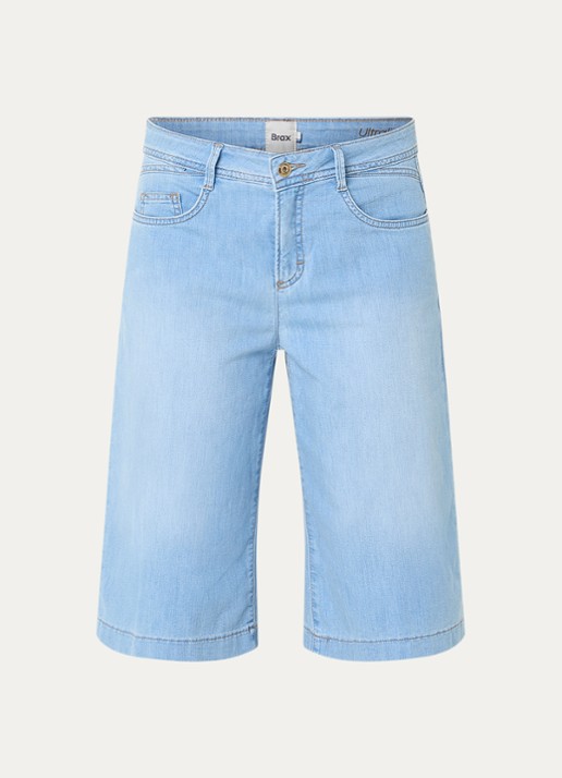 BRAX Maine B high waist straight fit korte broek van denim - voorkant 2 indigo
