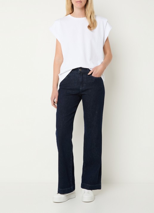 BRAX Maine high waist flared jeans met steekzakken - voorkant 3 indigo