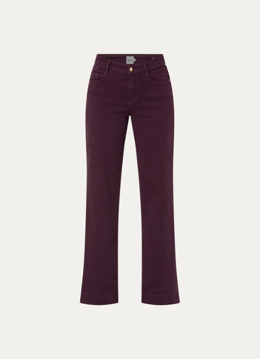 BRAX Maine high waist loose fit jeans met gekleurde wassing - voorkant aubergine
