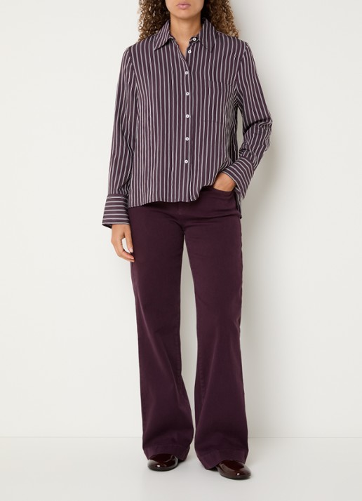 BRAX Maine high waist loose fit jeans met gekleurde wassing - voorkant 2 aubergine