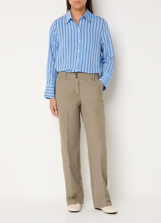 BRAX Maine high waist slim fit pantalon met steekzakken - voorkant 2 beige