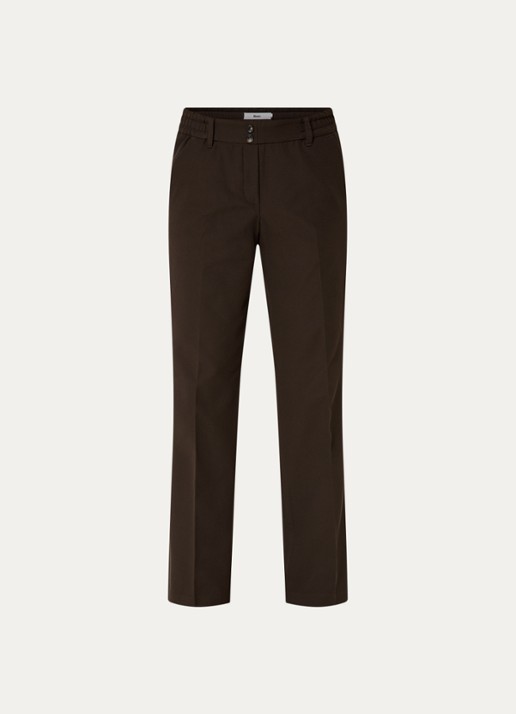BRAX Maine high waist slim fit pantalon met steekzakken - voorkant 2 donkerbruin