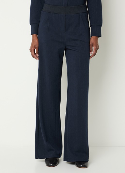 BRAX Maine high waist straight fit broek met krijtstreep