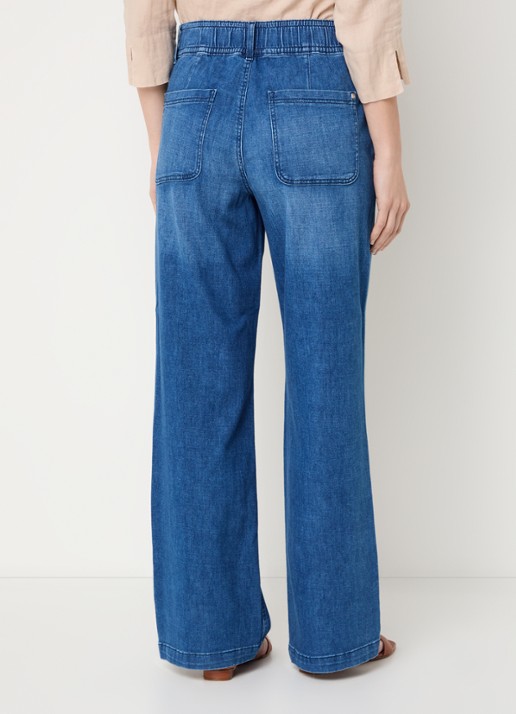 BRAX Maine high waist straight fit jeans met steekzakken  - achterkant donkerblauw