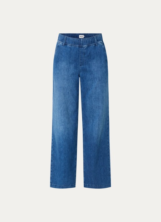 BRAX Maine high waist straight fit jeans met steekzakken  - voorkant 2 donkerblauw