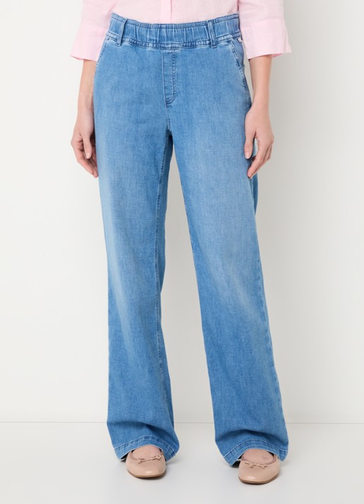 BRAX Maine high waist straight fit jeans met steekzakken  - detail indigo