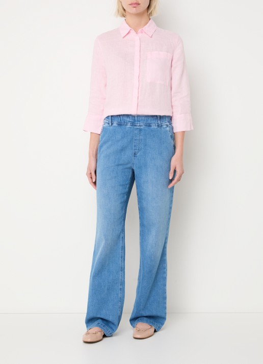 BRAX Maine high waist straight fit jeans met steekzakken  - voorkant 4 indigo