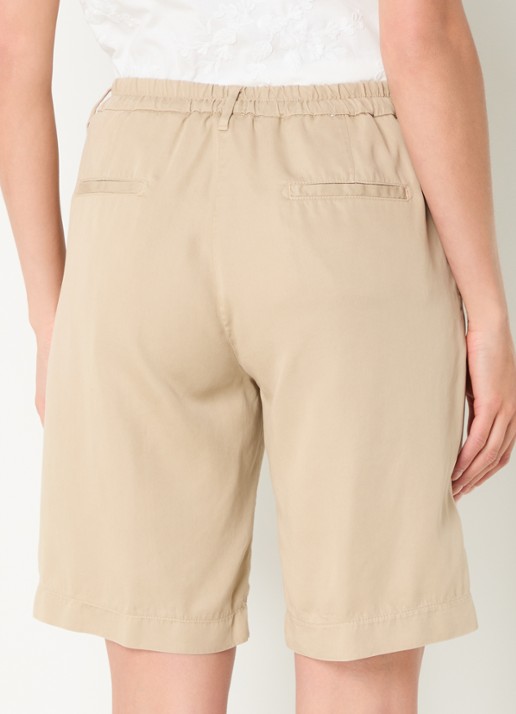 BRAX Maine high waist straight fit korte broek  - achterkant beige