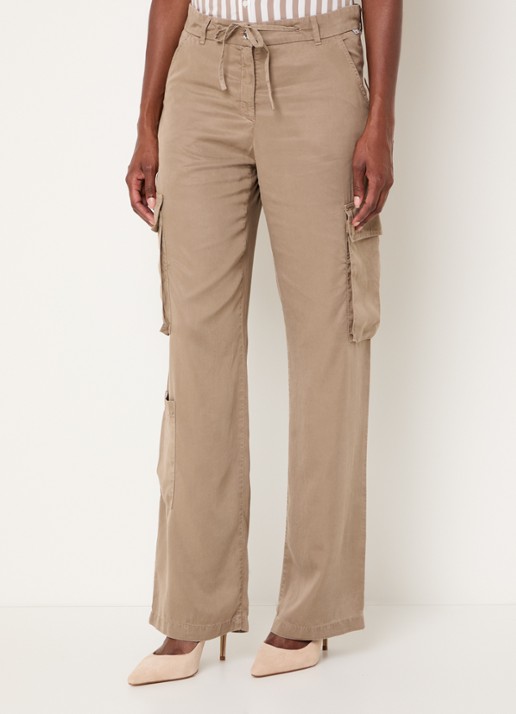 BRAX Maine high waist straight leg cargobroek  met opgestikte zakken