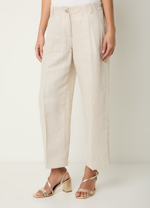 BRAX Maine low waist straight fit chino in linnenblend - detail 4 beige