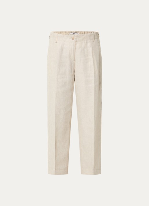 BRAX Maine low waist straight fit chino in linnenblend - voorkant 2 beige