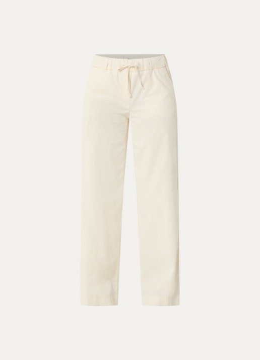 BRAX Maine mid waist straight fit broek van corduroy - voorkant 2 gebroken wit