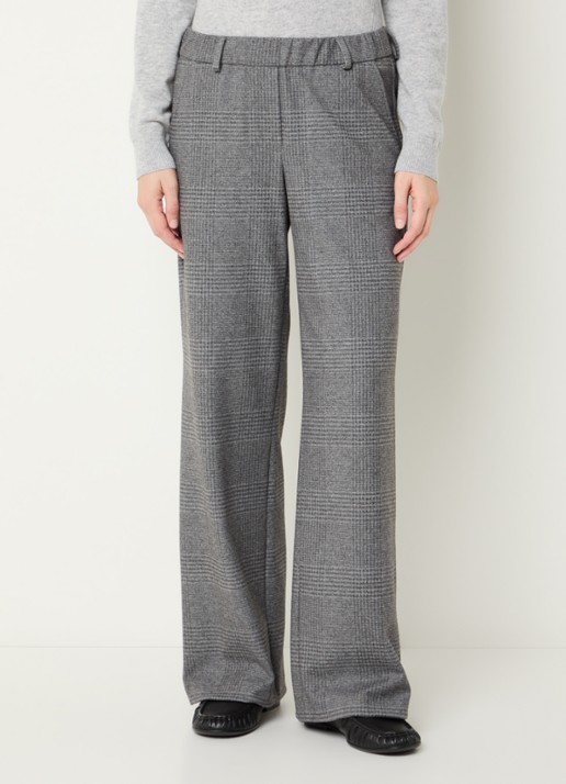BRAX Maine mid waist straight fit pantalon met ruitdessin