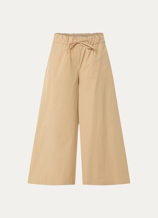 BRAX Maja high waist wide fit broek met steekzakken - voorkant camel