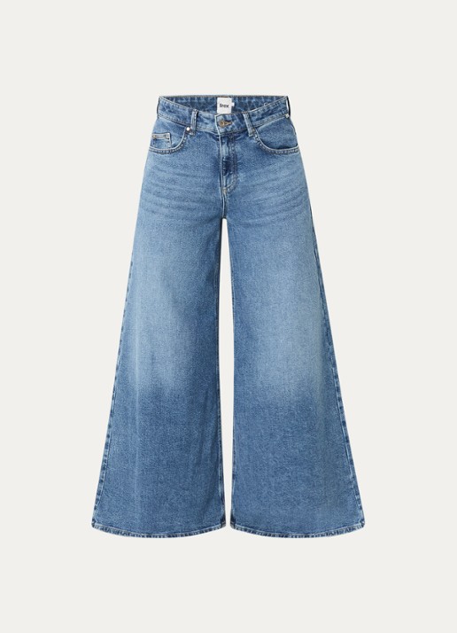 BRAX March high waist wide leg jeans met steekzakken - voorkant 4 indigo