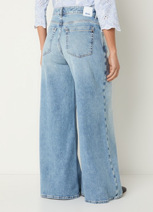 BRAX March high waist wide leg jeans met steekzakken - achterkant lichtblauw