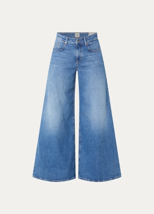 BRAX March high waist wide leg jeans met steekzakken - voorkant 3 blauw