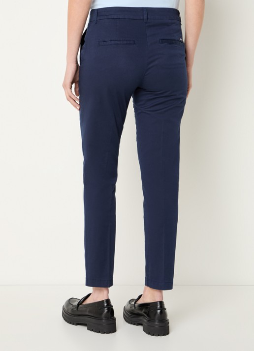 BRAX Maron mid waist cropped tapered fit chino met steekzakken - achterkant 4 donkerblauw