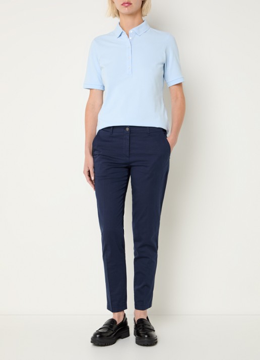 BRAX Maron mid waist cropped tapered fit chino met steekzakken - voorkant 2 donkerblauw