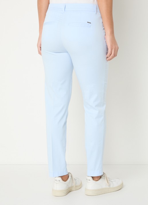 BRAX Maron mid waist cropped tapered fit chino met steekzakken - achterkant 4 lichtblauw