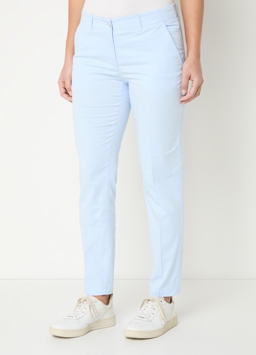 BRAX Maron mid waist cropped tapered fit chino met steekzakken - detail 3 lichtblauw