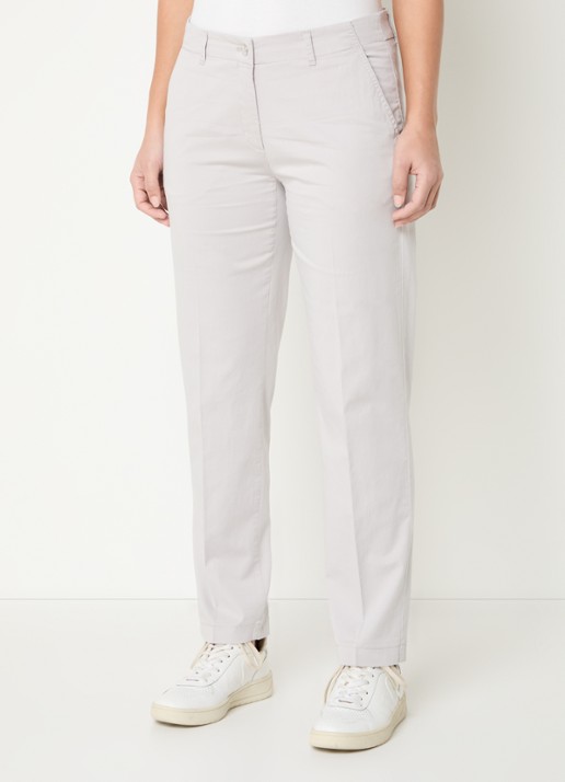 BRAX Maron mid waist cropped tapered fit chino met steekzakken - detail 4 lichtgrijs