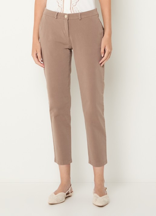 BRAX Maron mid waist slim fit broek met steekzakken - detail zand