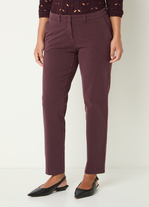 BRAX Maron mid waist slim fit broek met steekzakken - detail koper