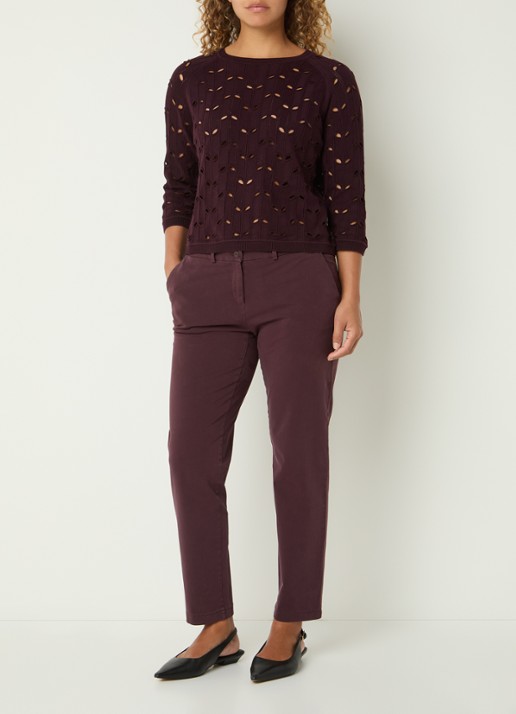 BRAX Maron mid waist slim fit broek met steekzakken - voorkant 4 koper