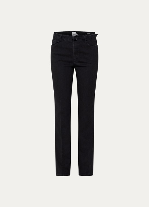 BRAX Mary high waist bootcut jeans met ceintuur - voorkant 4 zwart