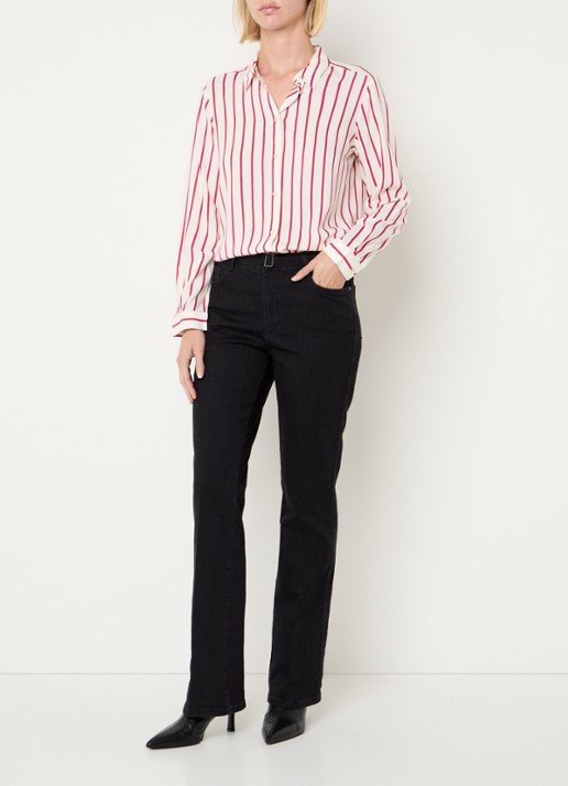 BRAX Mary high waist bootcut jeans met ceintuur - voorkant 5 zwart