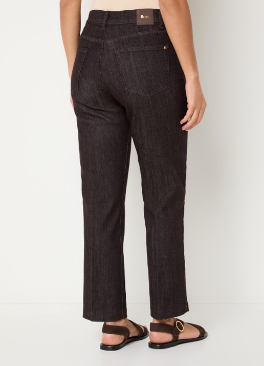 BRAX May S high waist loose fit jeans met steekzakken - achterkant 5 donkerbruin