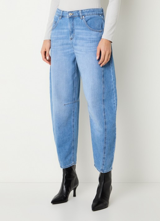 BRAX Megan S high waist cropped tapered jeans met steekzakken