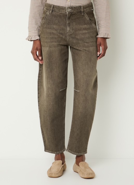BRAX Megan S high waist tapered jeans met verwassen afwerking