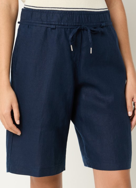 BRAX Mel mid waist straight fit korte broek van linnen