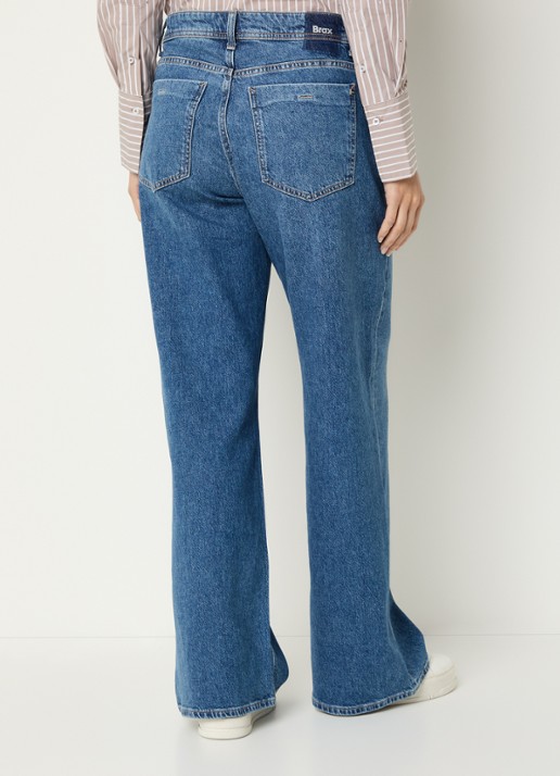 BRAX Morgan high waist wide leg jeans  met medium wassing - achterkant 3 indigo