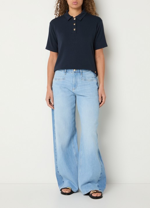 BRAX Morgan high waist wide leg jeans met steekzakken - voorkant 4 lichtblauw