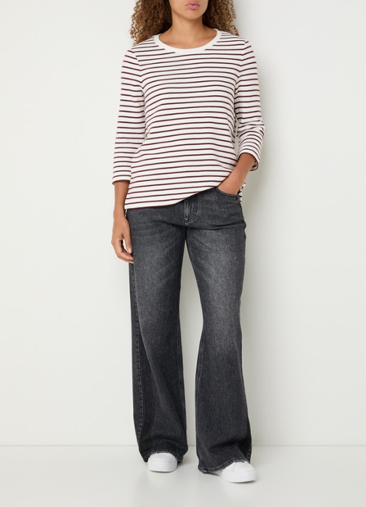 BRAX Morgan high waist wide leg jeans  - voorkant 2 donkergrijs