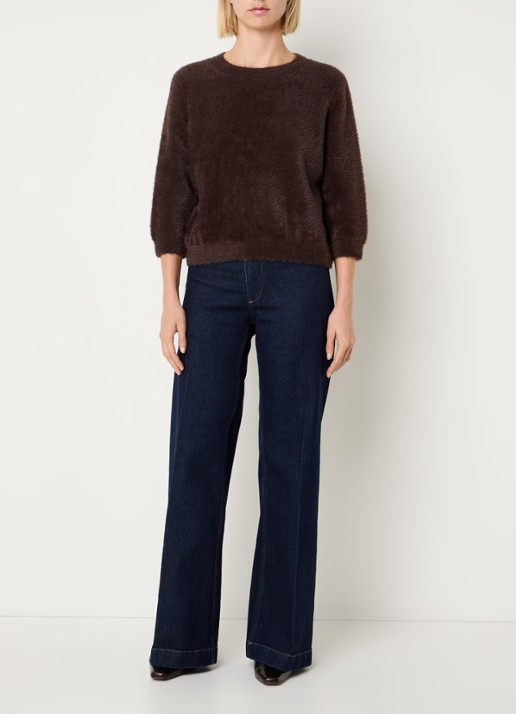 BRAX Noemi fijngebreide pullover - voorkant 4 bruin