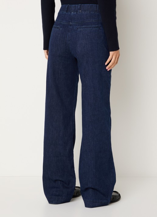 BRAX Pam mid waist loose fit jeans met donkere wassing - achterkant 3 donkerblauw