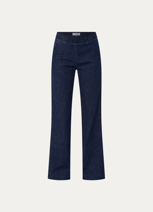 BRAX Pam mid waist loose fit jeans met donkere wassing - voorkant donkerblauw