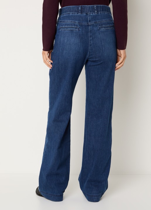 BRAX Pam mid waist loose fit jeans met donkere wassing - achterkant 4 indigo