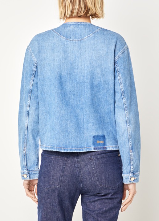 BRAX Paris spijkerjas met borstzak - achterkant indigo