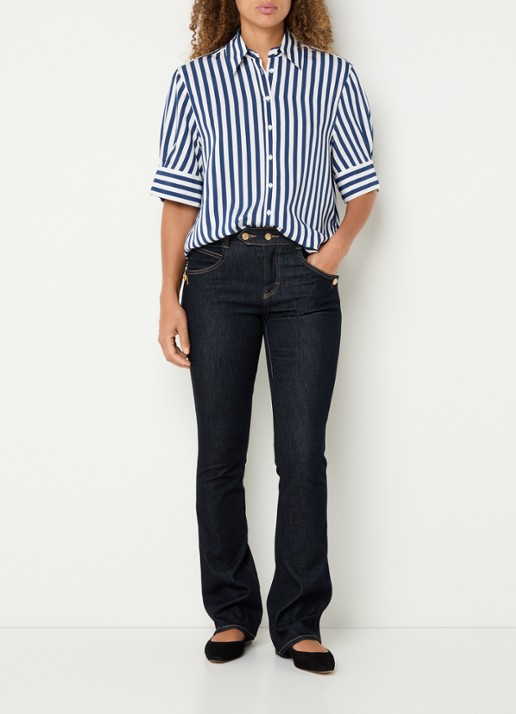BRAX Shakira high waist bootcut jeans met donkere wassing - voorkant 4 indigo
