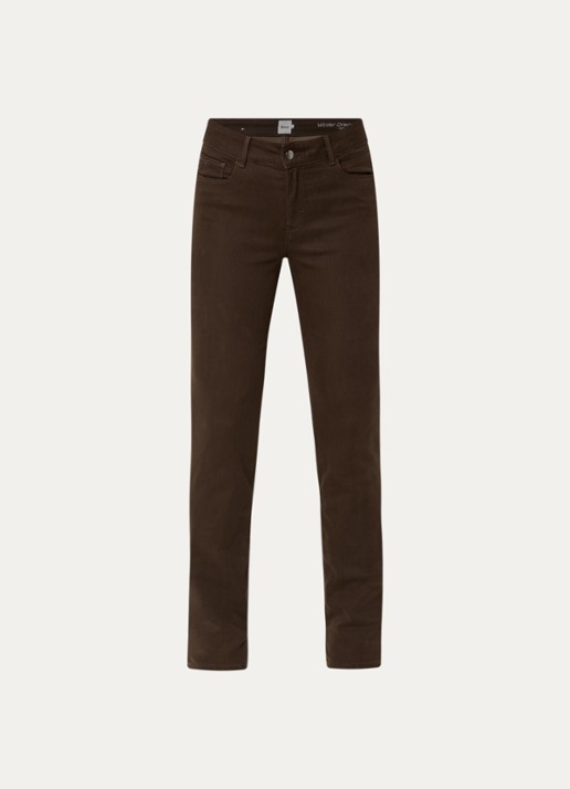 BRAX Shakira high waist slim fit pantalon  - voorkant donkerbruin